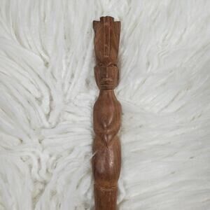 Hand-carved Wooden Tribal Fork